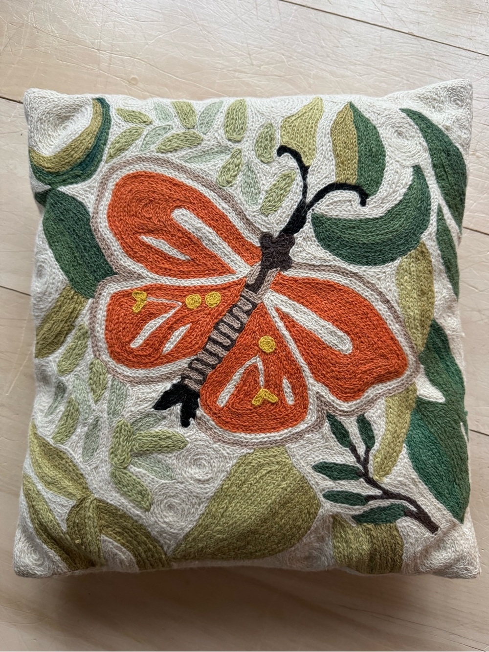 CV Collins 100% Wool Face Handmade 15 x 15in Pillow
